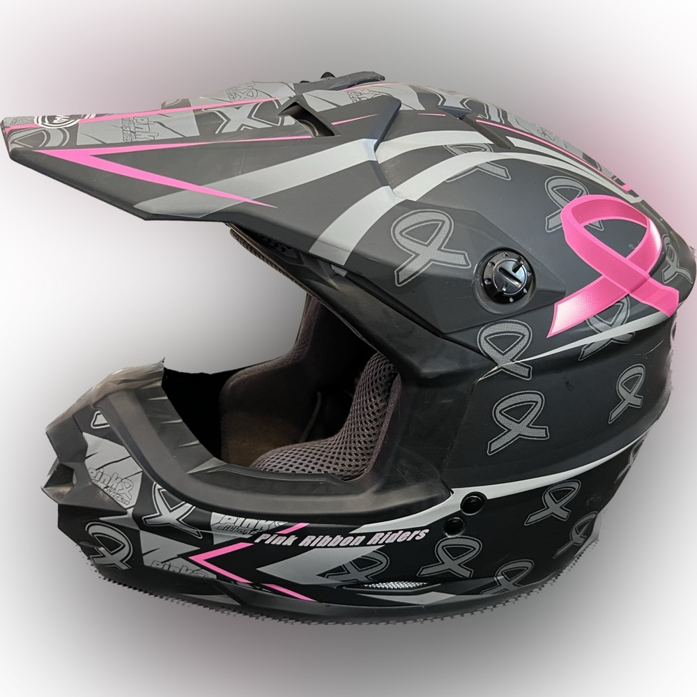 G-Max Snowmobile Helmet *Pink Ribbon Riders* Medium